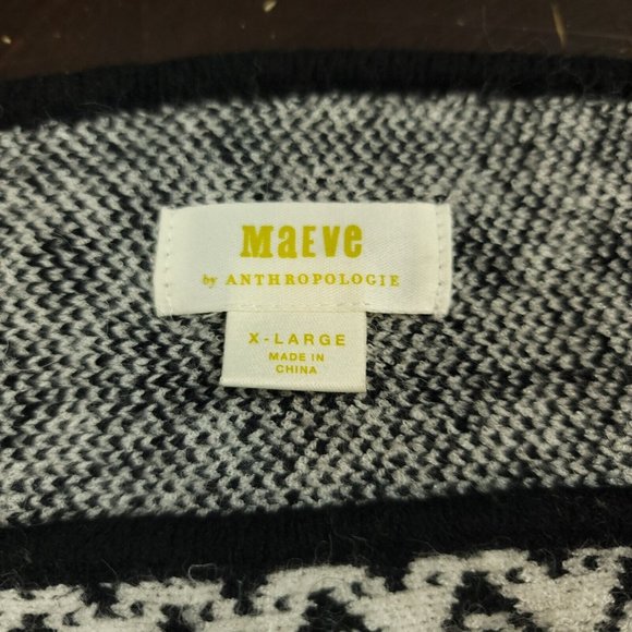 Anthropologie Maeve Womens XL Sweater 2Pc Black and White Tank and Shrug - Picture 3 of 16